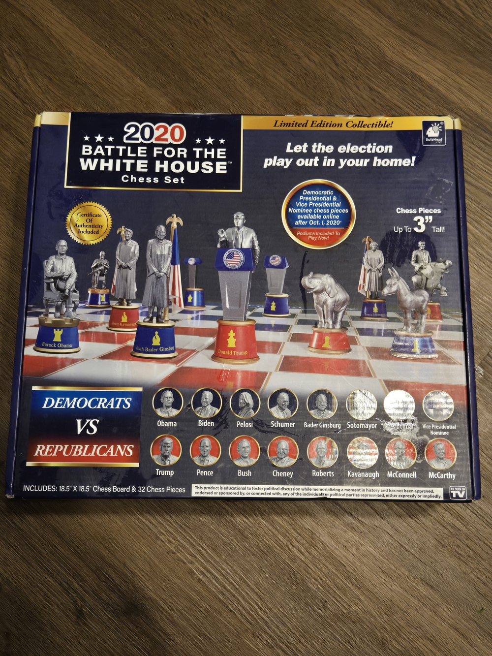 2020 Battle for the White House Collector Chess Set - Blue & Red